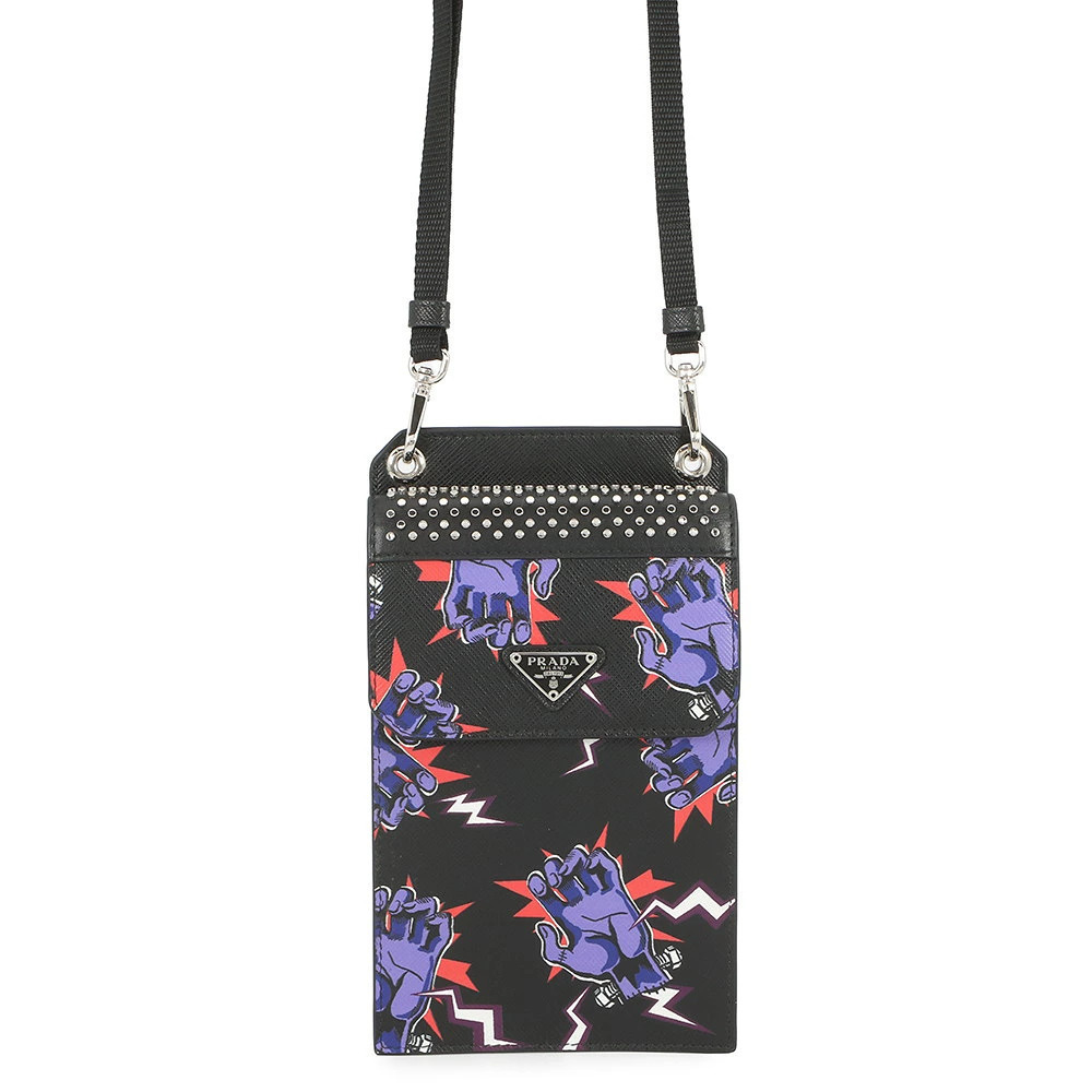 Prada Smartphone Frankenstein Saffiano Bag Black